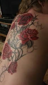 25+ beauteous roses and vine tattoos. Rose Vine Tattoo Pink Instead Of Red Side Of Thigh Vine Tattoos Rose Vine Tattoos Tattoos