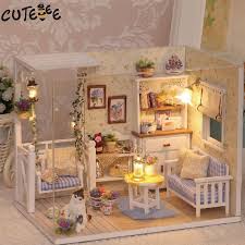 Furniture Diy Dust Cover 3d Wooden Miniatures Dollhouse Toys For Children Price 22 95 Wooden Dolls House Furniture Diy Dollhouse Diy Dollhouse Furniture