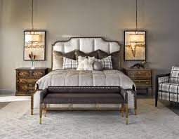 Channeled Upholstery On The Headboard And Footboard Is Accented By Antique Brass Nails And Anti Bedroom Furniture Sets High Quality Bedroom Furniture Furniture