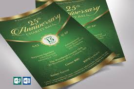 Smart templates for instant logos, mockups, banners and more. Green Gold Anniversary Flyer Publisher Word Template Etsy Word Template Publisher Templates Gala Invitation