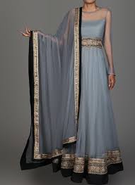 Black And Grey Dress Clothes Light Grey And Black Embroidered Anarkali Fashion Dresses Fantasy Dress Clothes Design