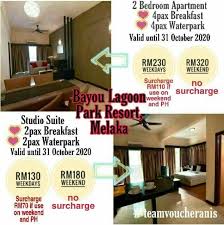 Bed count 1 queen bed maximum occupancy 2 max. Voucher Bayou Lagoon Resort Melaka Shopee Malaysia