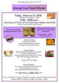 Soul food dinner flyers : Metco Soul Food Dinner An Annual Community Supper February 9 From 4 To 8 Pm The Bedford Citizen