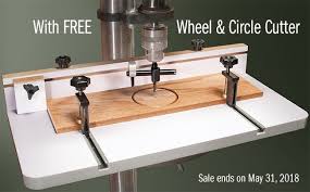 Mlcs Drill Press Table With Wheel And Circle Cutter Drill Press Table Drill Press Woodworking