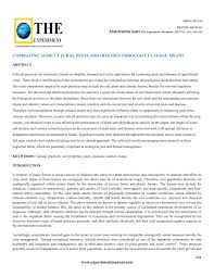The objective of managing pests and diseases in forests and forest plantations should be to keep them in a healthy, productive condition. Pdf Combating Agricultural Pests And Diseases Through Cultural Means
