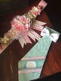 Baby Shower Sash And Tie For Mommy And Daddy To Be Baby Shower Sash Baby Shower Sash Girl Daddy Baby Shower
