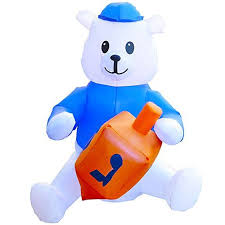 Hanukkah Inflatable Polar Bear With Dreidel Hanukkah Decorations Inflatable Decorations Hanukkah Gifts
