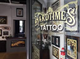 The skeleton in the dune buggy shooting a flaming crossbow represents how we're all moving forward to the grave. Hardtimes Tattoo Home Facebook