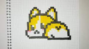 Husky dog pixel art brik. Pixel Art Chien Shiba Kawaii Facile Youtube
