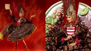 Sorry for the silent on my blog who the heck is kartini you asked? Indonesia S Satay Inspired National Costume Skewers The Competition At Miss Grand International Pageant Coconuts Jakarta