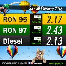 Ron 95 went up by 20 sen over 2017 near year celebration in malaysia. Petrol Price History In Malaysia