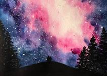 Stargazing Watercolor Workshop at City Watch Coffee
