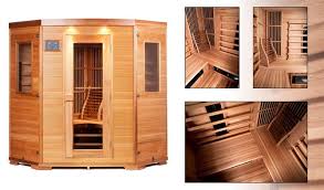 Www Supersauna Nl Prachtige Infrarood Sauna Hoek Model In Red Cedar Sauna Room Traditional Saunas Infrared Sauna