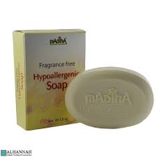 Avocado oil, coconut oil, olive oil, palm oil, water, sodium hydroxide, kaolin. Halal Hypoallergenic Soap Madina Gi460 Alhannah Islamic Clothing