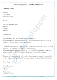 Well written these letters can be a boon for any individual, who feels they have been wronged, by giving them an opportunity to put forward their side of the story. Acknowledgement Letter Format Samples Template How To Write Acknowledgement Letter A Plus Topper