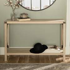 Walker Edison Furniture Company Industrial 46 In White Oak Standard Rectangle Wood Console Table With Storage Hdf46mxetwo The Home Depot With this entry table, youll have a stylish entryway in no time.