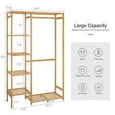 Wood clothing rack wooden clothes rack clothes rail clothes rack bedroom garment racks a shelf wooden diy diy furniture industrial furniture. Coogou Bamboo Wood Clothing Garment Rack With Shelves Clothes Hanging Rack Stand For Child Kids Adults Cloth Shoe Coat Storage Organizer Shelf In Entryway Office Shop Laundry Corner Space Saving Pricepulse