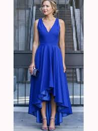 Check out adrianna papell's selection of lovely dresses for wedding. Royal Blue Straps High Low Prom Dress Asymmetry Wedding Guest Dress Op213 Ombreprom Co Uk