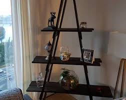 Items Similar To Ladder Shelf Shelf Display Craft Show Cascade Booth Cascade Ladder Shelf Bookshelf Storage On In 2020 Display Shelves Home Decor Ladder Shelf