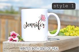 Coffee Mugfloral Mugcustom Mugpersonalized Giftname Etsy Mugs Name Mugs Custom Coffee