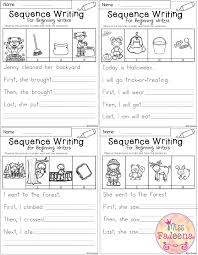 October Sequence Writing Contains 30 Pages Of Narrative Prompts Worksheets Students Will Obse Sequence Writing Kindergarten Writing Prompts Writing Worksheets