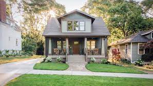 Little gray house with white trim & wood front door. Top Small House Siding Colors Nj Custom Home Builder Gambrick