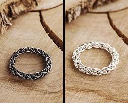 Sterling silver is an alloy made from pure silver and other trace metals, but to fully understand why sterling silver was developed, we must begin with pure silver. Amazon Com Solid Silver Chain Ring Silver Or Oxidized Silver 925 Sterling Silver Ring Wheat Chain Flexible Link Ring Gift Ring For Men And Women Code 0 003 Handmade