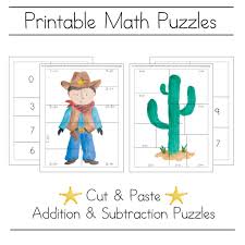 All of our puzzles are randomly generated, so you should have a new challenge each time you play, and every puzzle can be printed as a worksheet for you to share. Cowboy Math Picture Puzzle Printables