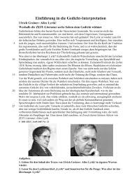 Kernsatz gedichtsinterpretation als gedichtinterpretation im weiteren sinne lässt sich jede. Einfuhrung In Die Gedicht Interpretation Neu