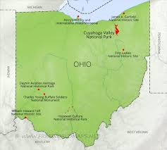 Which us state shares a border with ohio, indiana and wisconsin? Physical Map Of Ohio