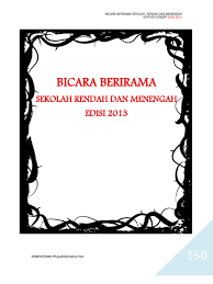 Pendahuluan bicara berirama diperkenalkan sebagai satu pertandingan atau persembahan bahasa puisi/prosa dalam bentuk berkumpulan. Kertas Konsep Bicara Berirama Edisi 2013