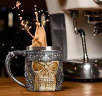 Totenkopf-Kaffeetasse aus Edelstahl, Wikingergeschenke für Männer,  Bierkrug, Weihnachtsgeschenke für Vater, Ehemann, coole Kaffeetassen, 350 ml