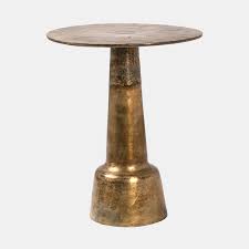 Brass Martini Side Table The Vintage Rug Shop In 2020 Pedestal Side Table Side Table Brass Side Table