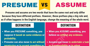 Presume Vs Assume When To Use Assume Vs Presume With Useful Examples 7 E S L In 2020 Commonly Confused Words Sympathy Vs Empathy Words