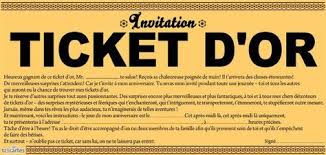 Invitation Anniversaire Ticket D Or Charlie Et La Chocolaterie Carte Anniversaire Gratuite Carte Anniversaire
