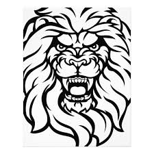 Roaring Lion Head Illustration Letterhead Custom Office Supplies Business Logo Office Supplies Illustration Office Supply Organization Cool Office Supplies