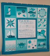 Bedbay beach bedding set coastal ocean duvet cover set blue conch starfish pattern beach themed quilt cover set 1 duvet cover 2 pillowcases (conch, queen) 4.3 out of 5 stars. Slice Of Pi Quilts Qal By The Sea Segment 3 Wrap Up And Final Quilt Top