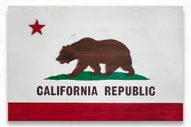 State flag of california republic with brown bear. California Wood Flag Patriot Wood