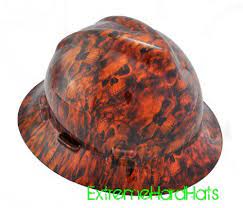 Msa V Gard Full Brim Fire Reaper 3d Skulls Hard Hat W Ratchet Suspension Custom Hard Hats Hats Hard Hats