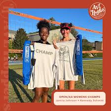Congratulations to our M/W doubles ✨CHAMPS✨ and runner ups 🏆 Open/AA  Womens 1st: Jamila Johnson + Kennedy Schmitt 2nd: Ashley Wall + Jenna  Teague 🏆 AA/A Mens 1st: Benjamin Stivers + Juno