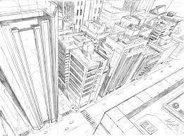 Birds Eye View Cityscape Drawing Perspective Training 3 By Thiagospyked On Deviantart Perspective Art Perspective Drawing City Drawing