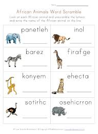 Africa Animals Worksheet Word Scramble Animal Worksheets Africa Animals Zoo Activities