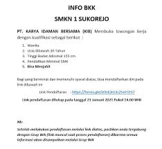 Lowongan Kerja Smkn 1 Sukorejo