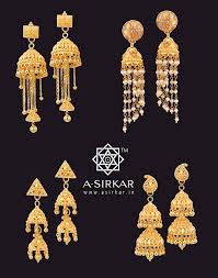 Bahari Little Jhumkas In Deep Yellow Hallmarked 22k Gold Clockwise From Top Left A Cl Gold Jewelry Fashion Gold Earrings Designs Gold Jewelry Necklace