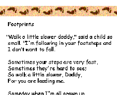 And honestly, bet your dad loves this track. Footprint Poem For Father S Day