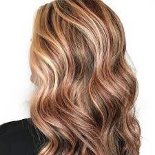 Multi Dementional Blonde Hair Color With Red Lowlights Brown Blonde Hair Red Brown Hair Brown Ombre Hair