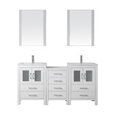 67 venza double bathroom vanity : Virtu Usa Kd 70066 C Es 001 Dior 66 Inch Double Bath Vanity With Slim White Ceramic Top And Square Sink With Brushed