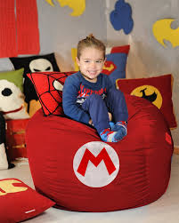 Super Mario Bean Bag Cover Super Mario Game Super Mario Gift Super Mario Decor Super Mario Logo Superhero Room Pouf Covers Only Bean Bag Chair Bean Bag Chair Kids Kids Bean