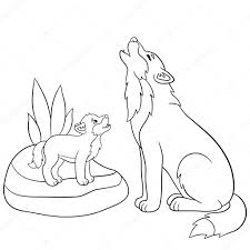 If your child loves interacting. Coloring Pages Father Wolf Howls With His Little Cute Baby Premium Vector In Adobe Illustrator Ai Ai Format Encapsulated Postscript Eps Eps Format