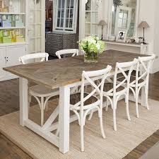 Elm Top Dining Table With White Timber Base Coastal Dining Room Coastal Dining Room Sets Coastal Dining Room Table